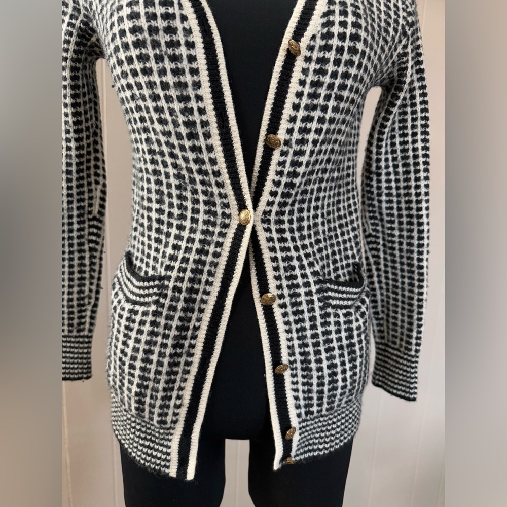 J. Crew • 100% Merino Wool Gold Button Cardigan Sweater - Picture 3 of 11